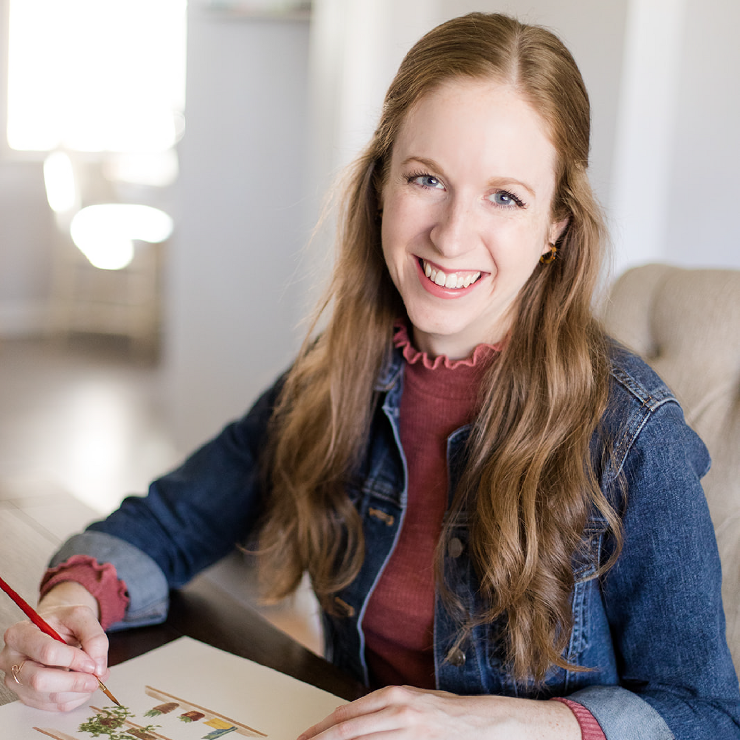 Learn how to watercolor with artist By Caroline Ann, Patreon host for monthly videos, how to paint watercolor floral designs | Online watercolor workshops, McKinney, Texas | By Caroline Ann