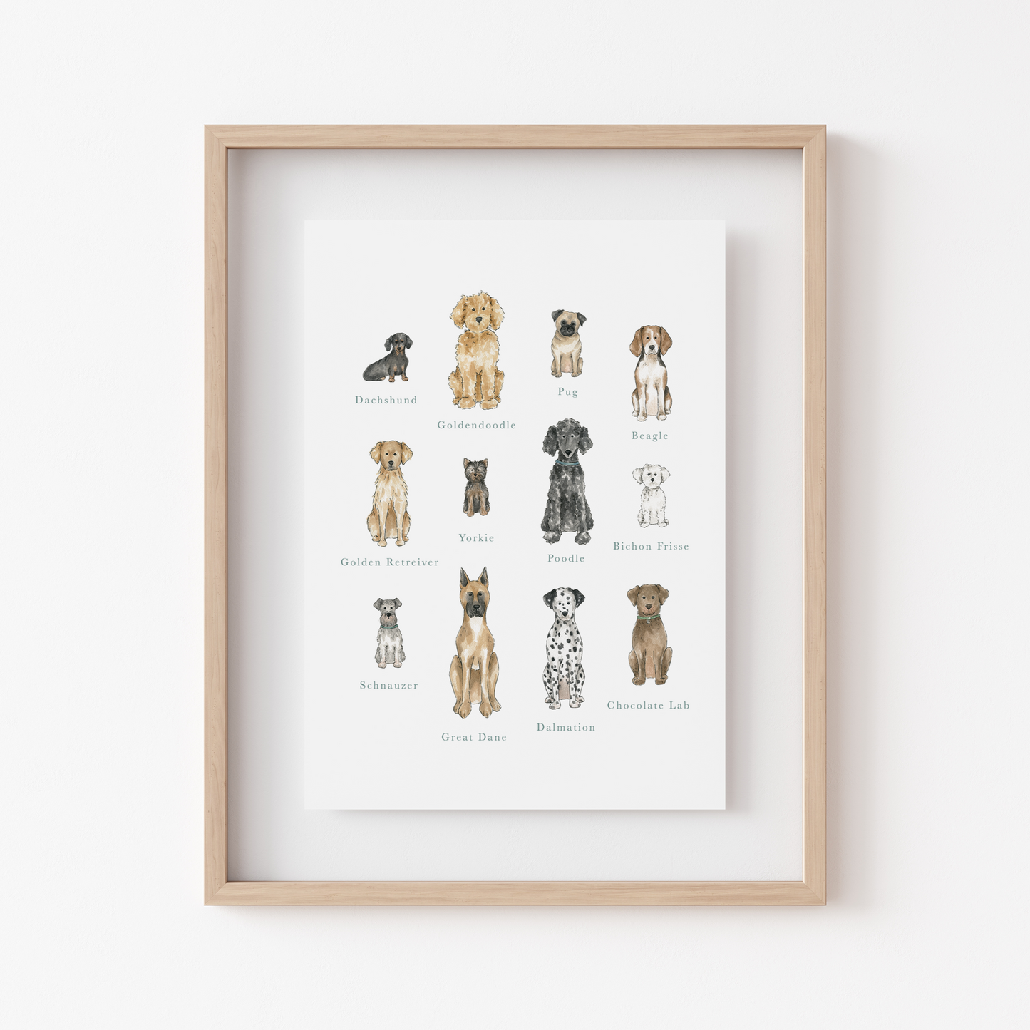 Dog Breeds Art Print