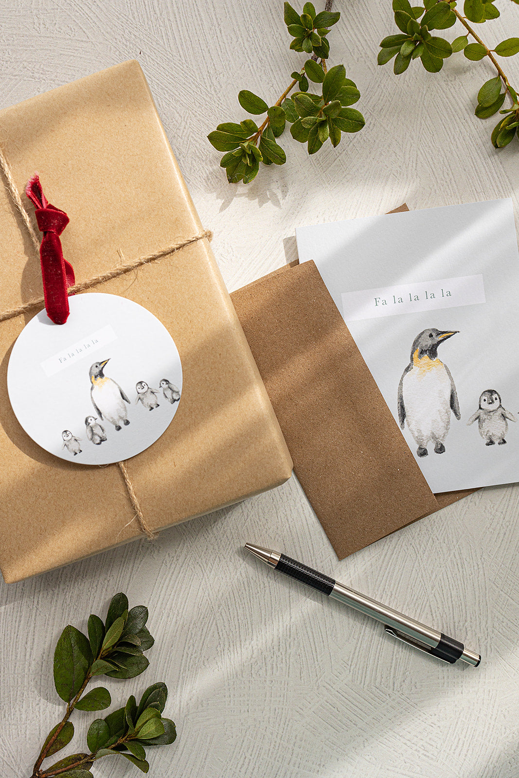 Fa La La Penguin Christmas Luxe Gift Tags