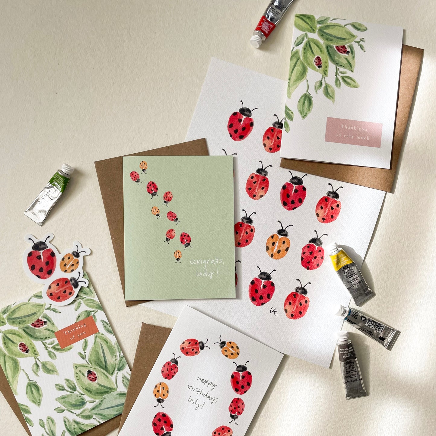 Thank You Very Much Ladybug Greeting Card
