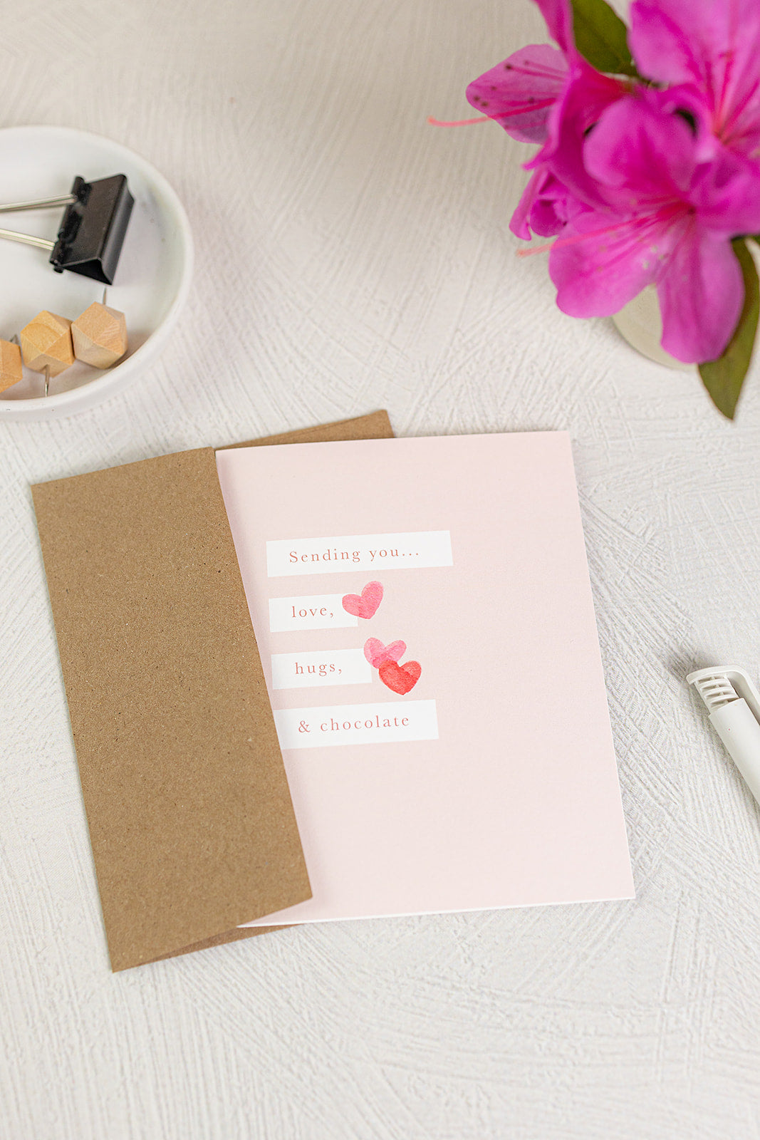 Sending You Love Hugs and Chocolate Greeting Card