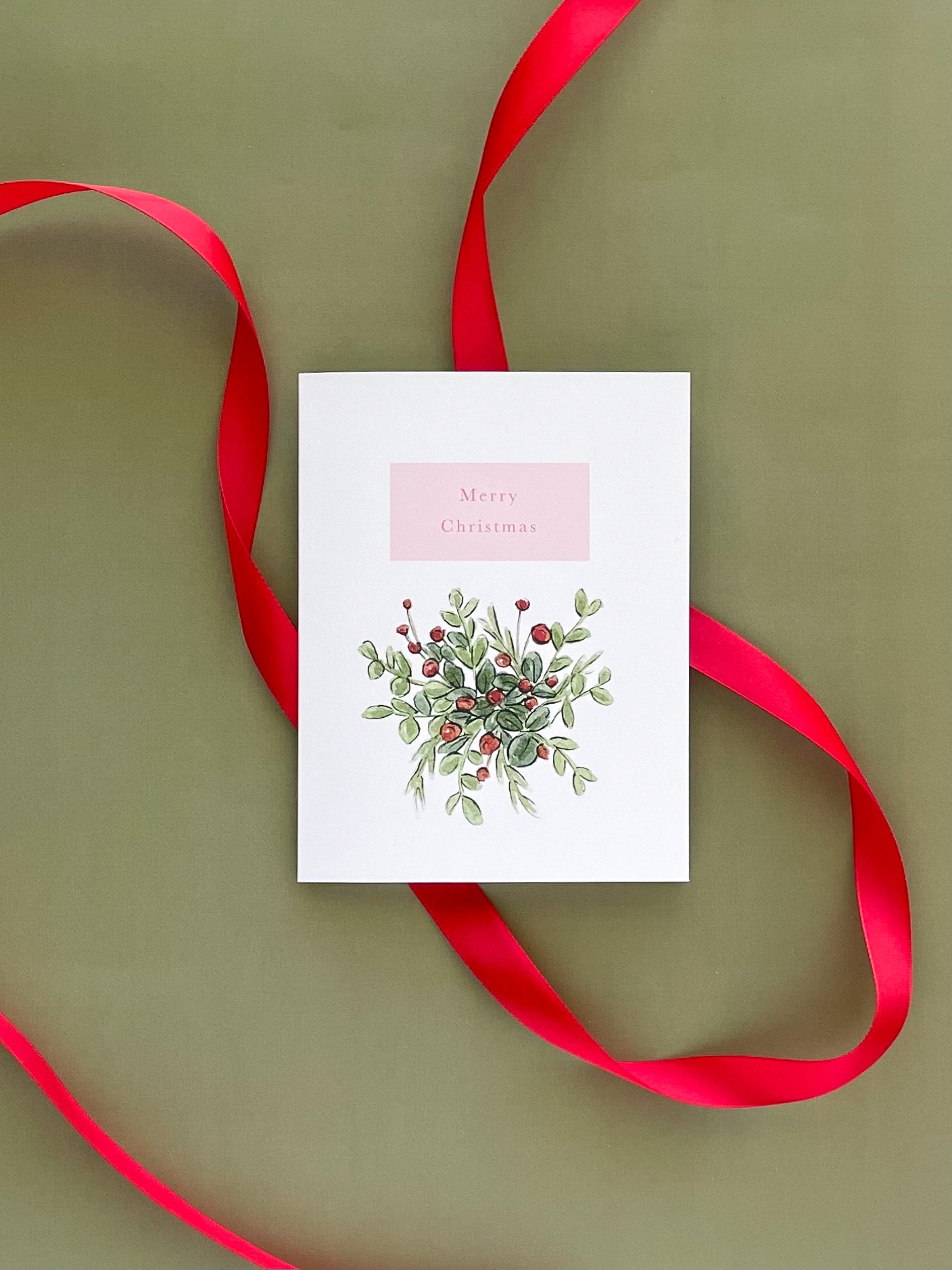 Merry Christmas Bouquet Greeting Card