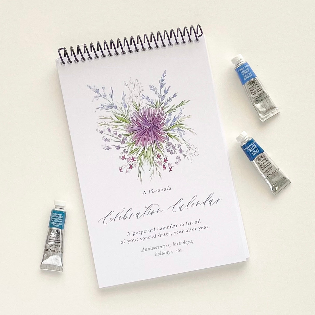 Perpetual Calendar - Watercolor Florals