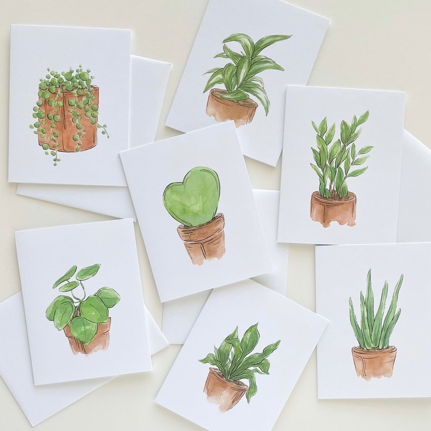 Set of 6 Dracaena Plant Greeting Cards