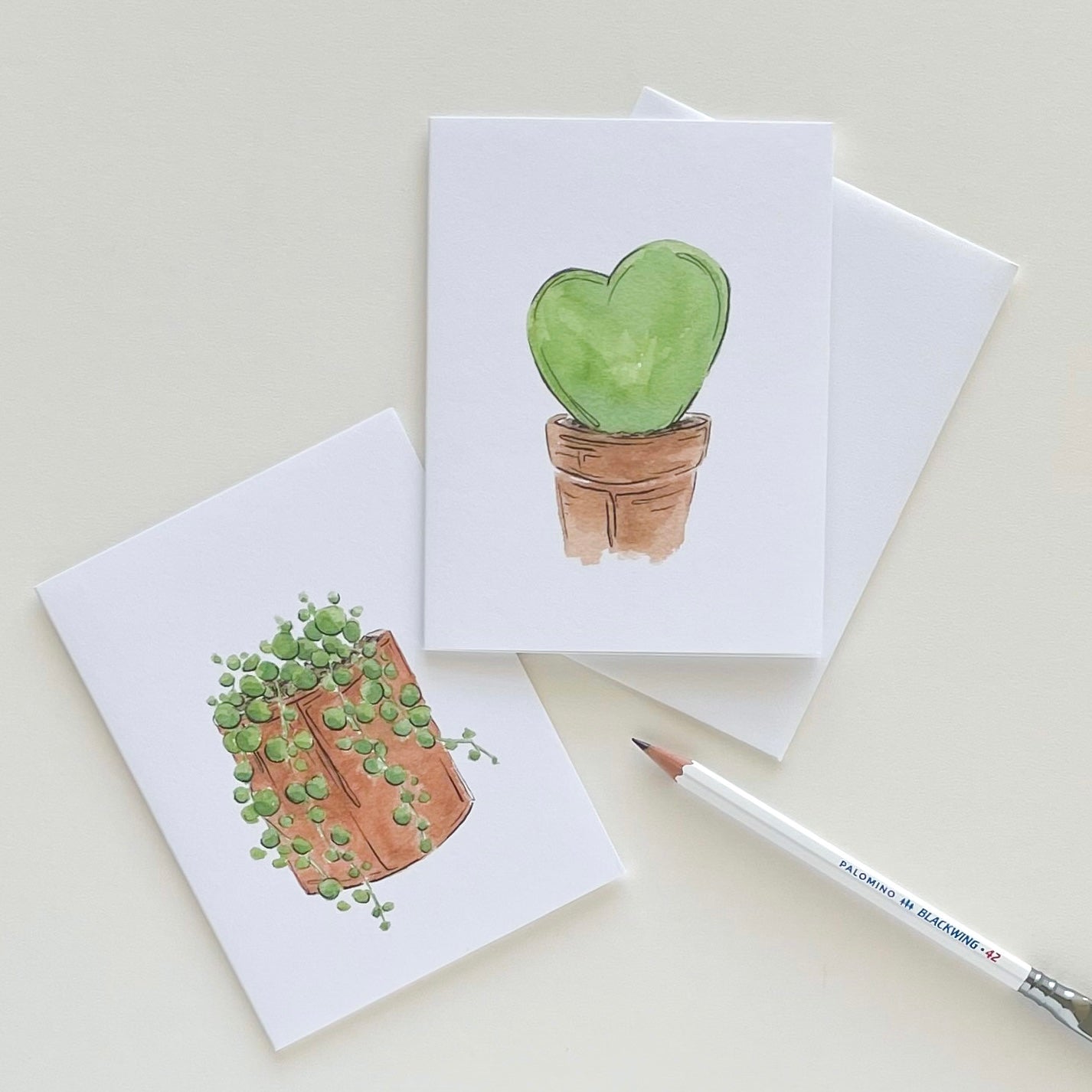 Set of 6 String of Pearls Greeting Cards