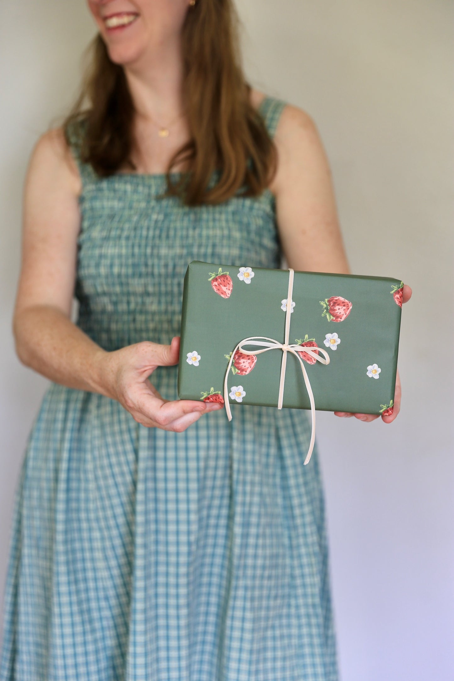 Strawberries and Flowers Gift Wrap