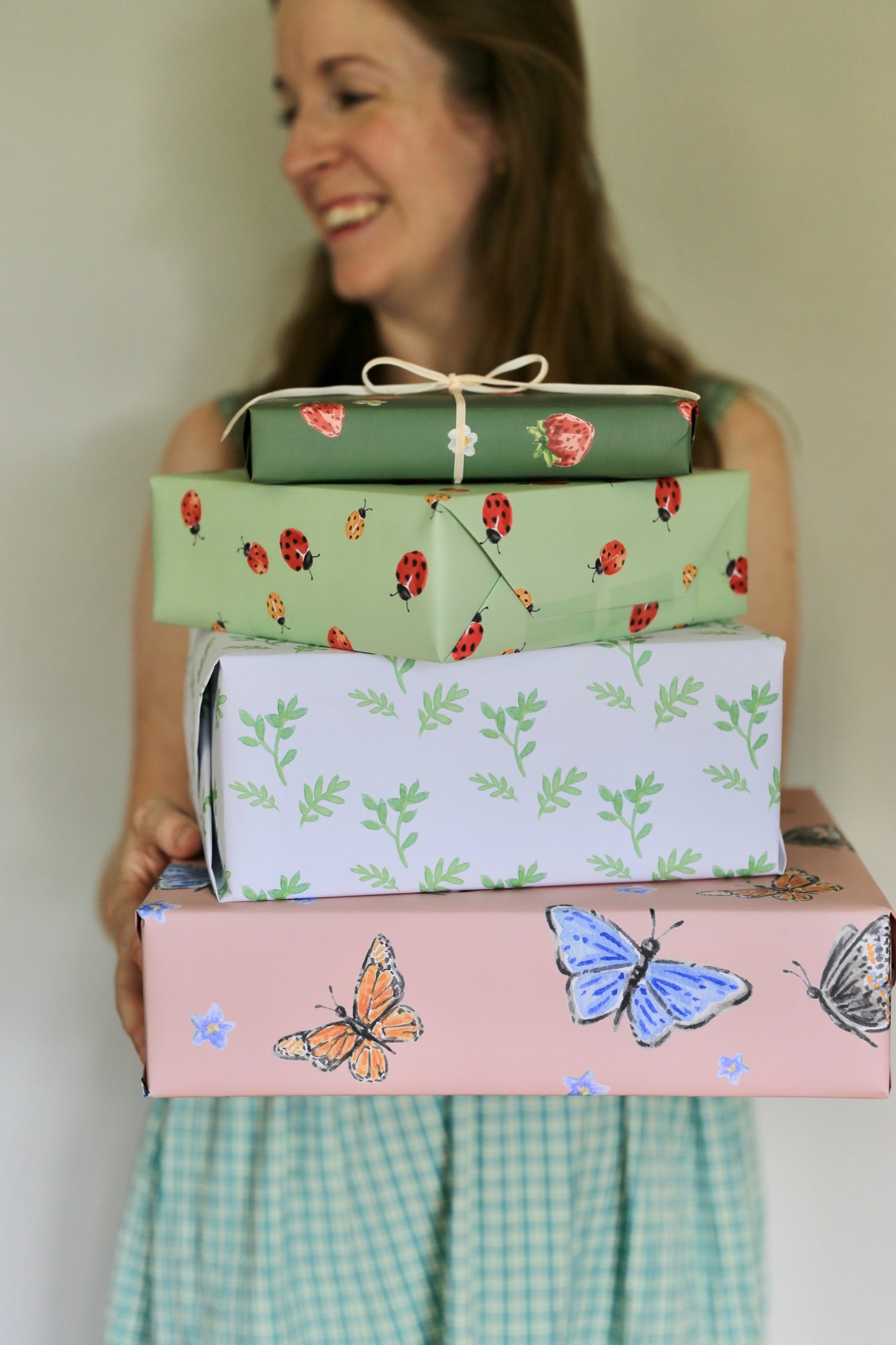 Strawberries and Flowers Gift Wrap