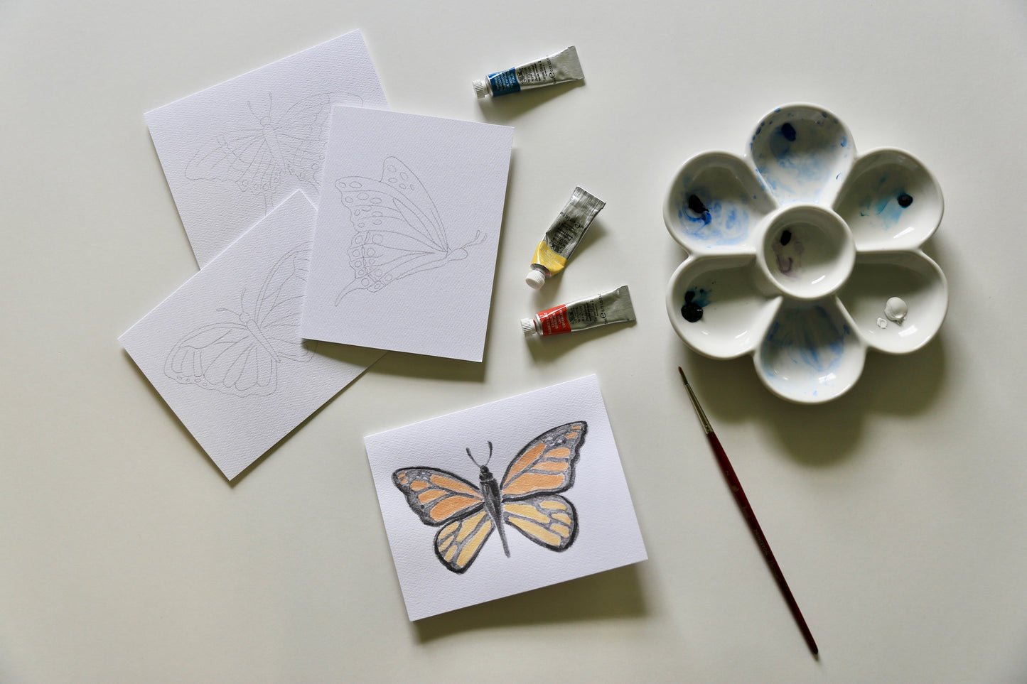 Butterflies DIY Watercolor Card Kit