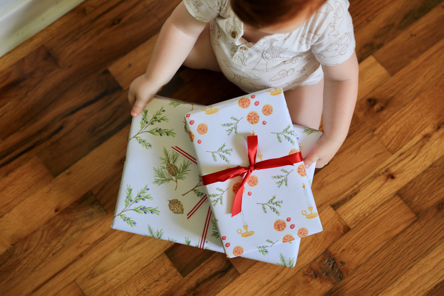 Pine Branch & Winter Berry Gift Wrap