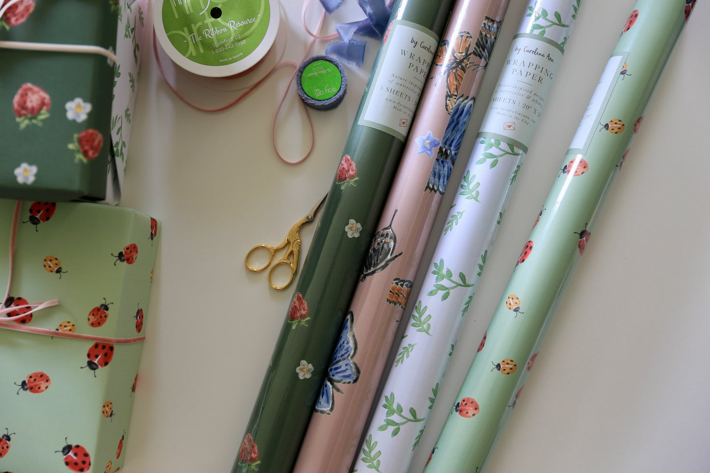 Green Leaves Gift Wrap