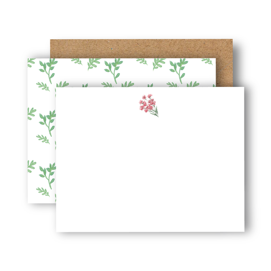Bright Pink Blooms Flat Notecards Boxed Set