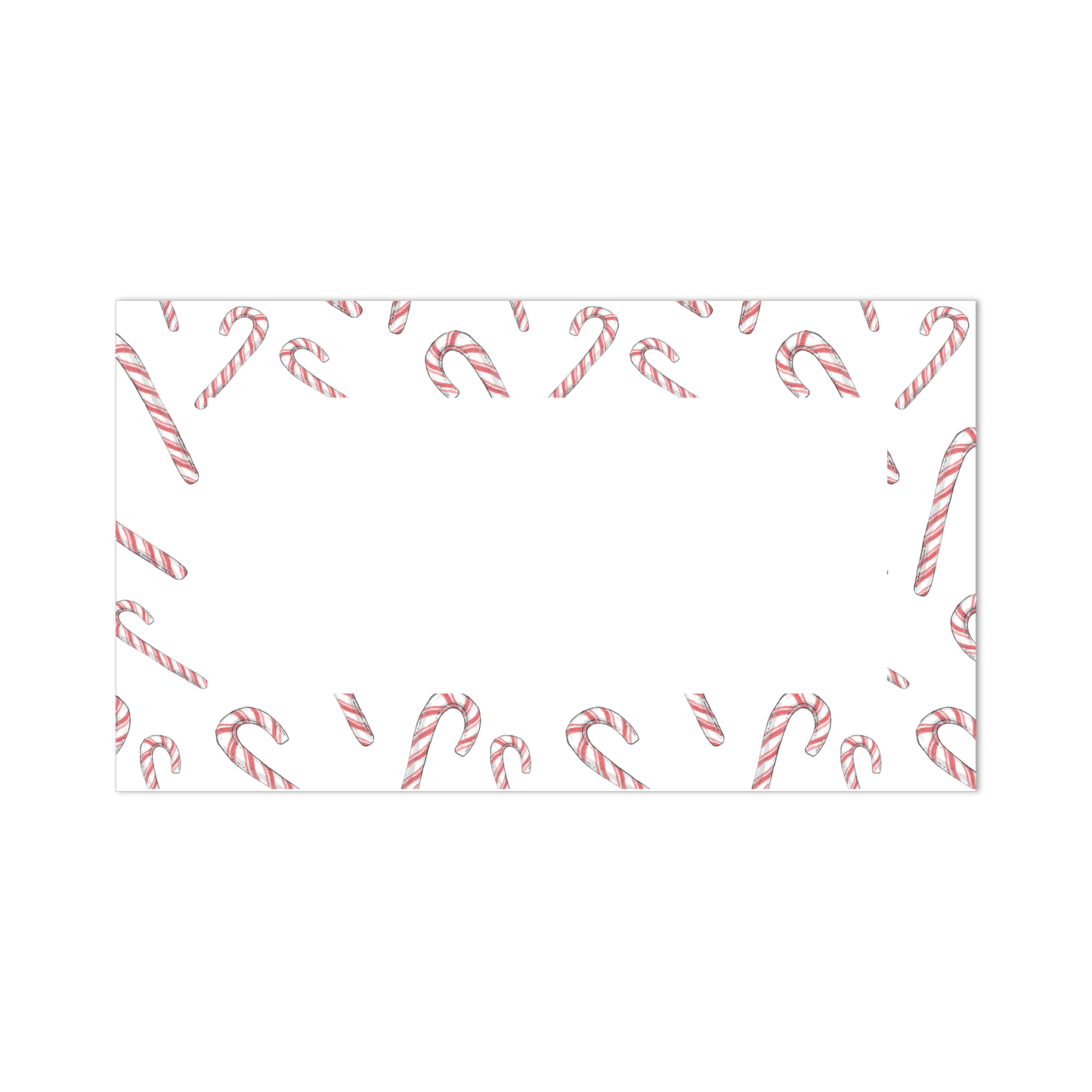 Candy Cane Pattern Christmas Place Cards: Set of 10