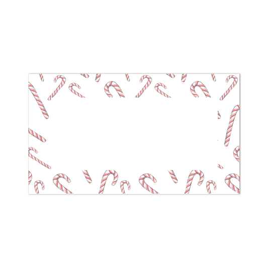 Candy Cane Pattern Christmas Place Cards: Set of 10