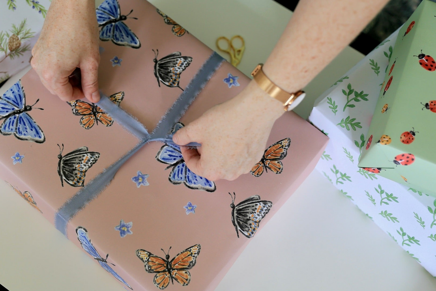 Pink Butterflies Gift Wrap