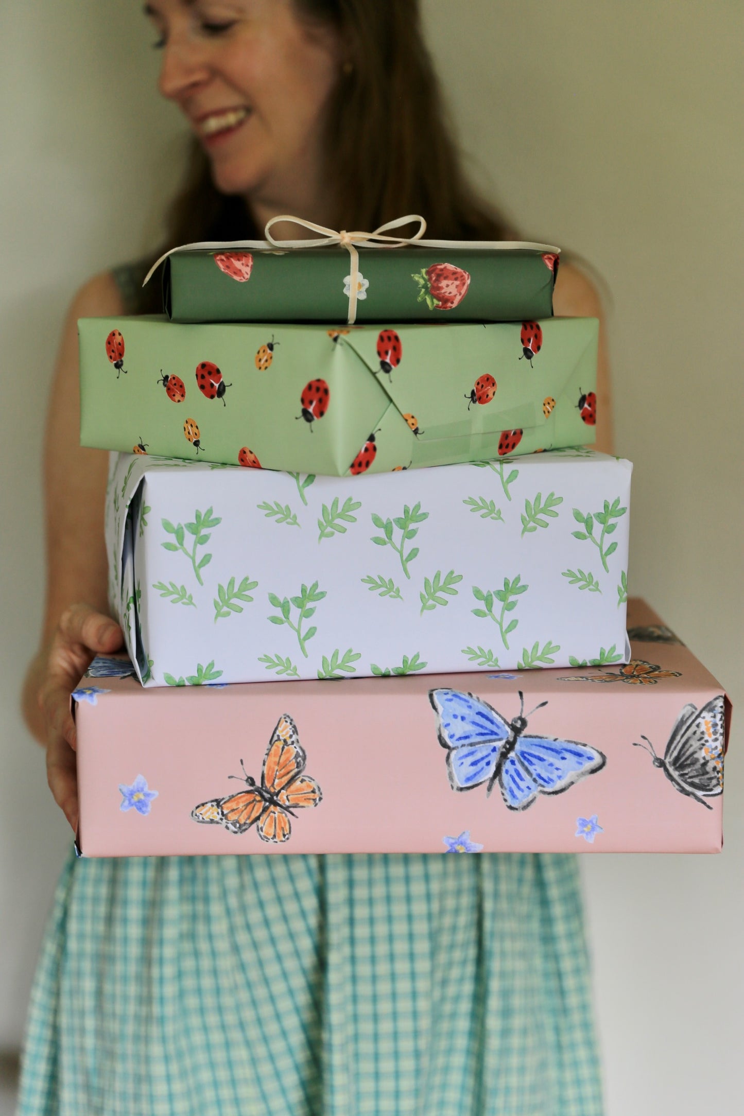 Strawberries and Flowers Gift Wrap