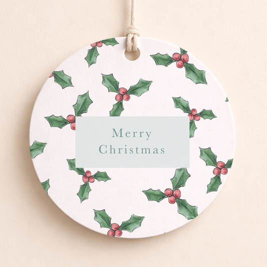 Merry Christmas Holly Gift Tags