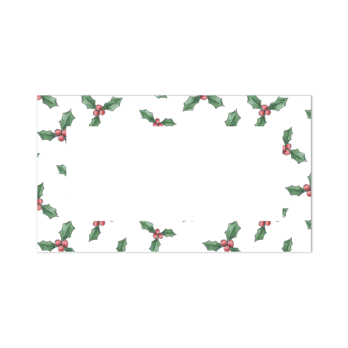 Holly Pattern Christmas Place Cards: Set of 10