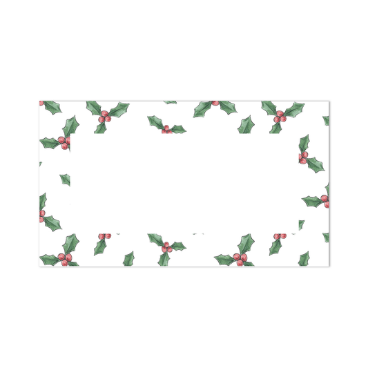 Holly Pattern Christmas Place Cards: Set of 10