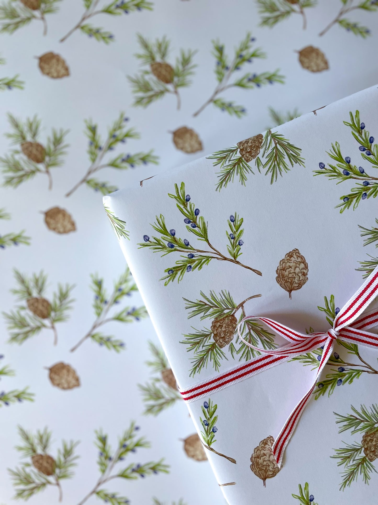 Pine Branch & Winter Berry Gift Wrap