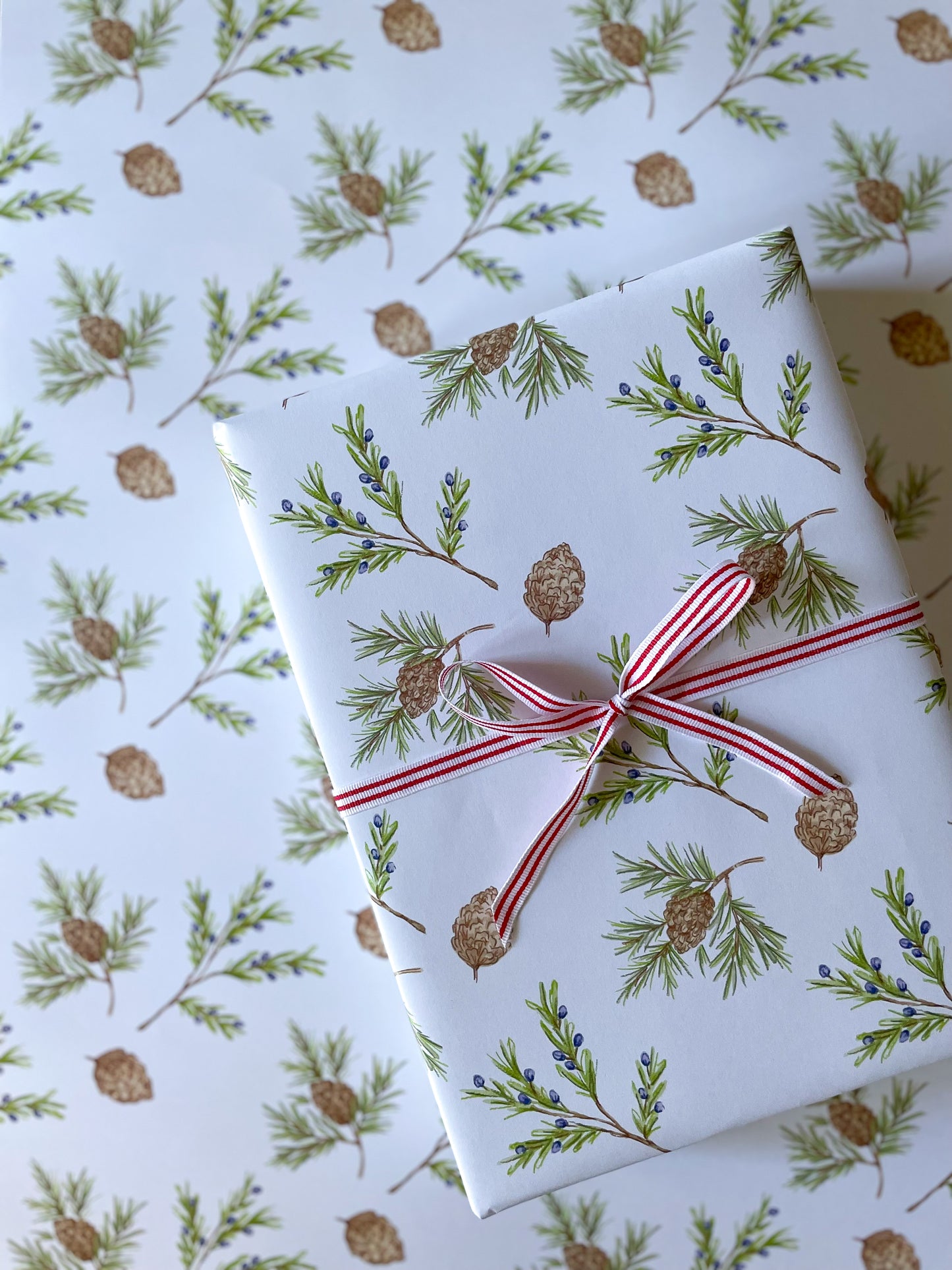 Pine Branch & Winter Berry Gift Wrap