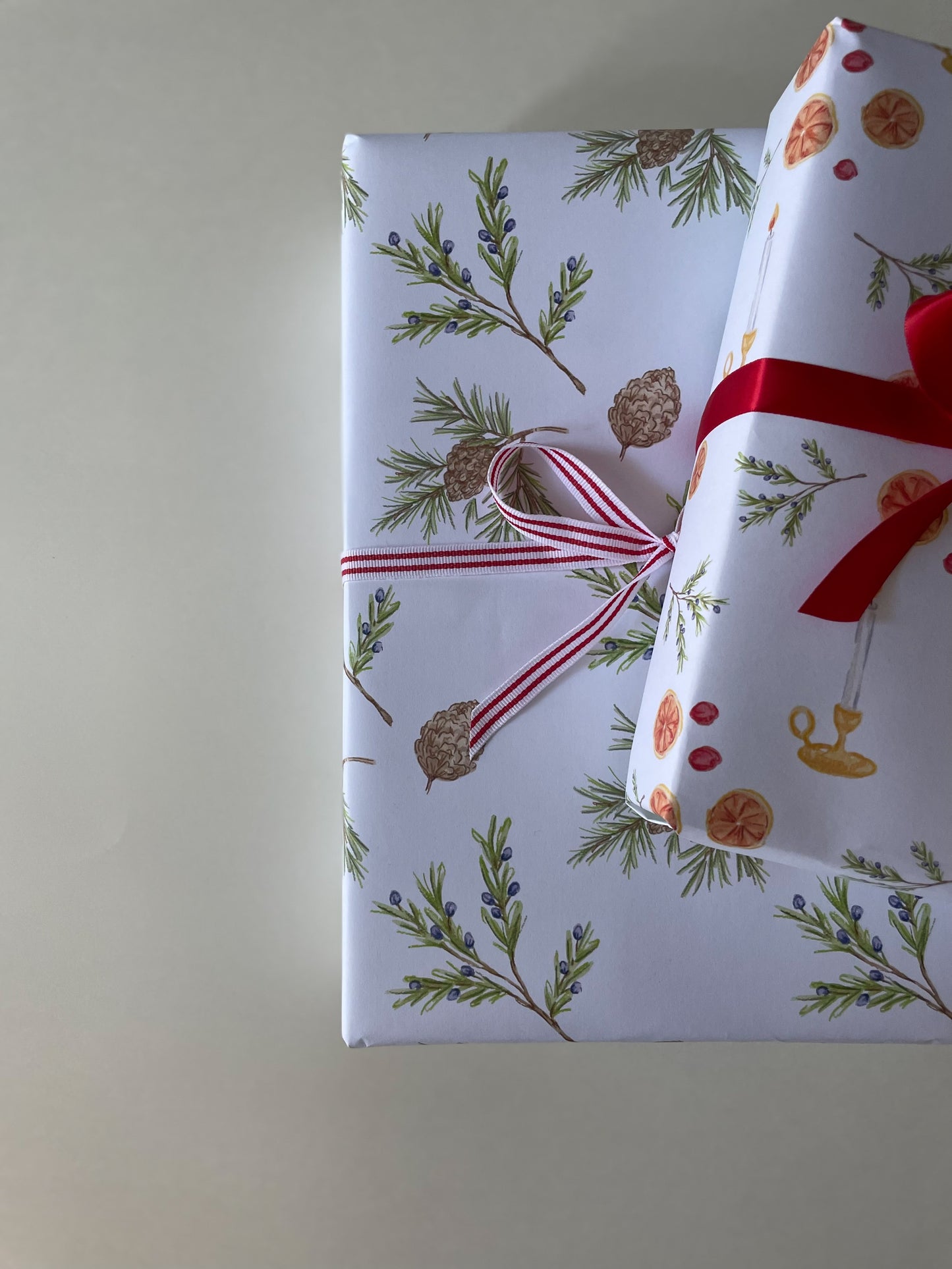 Pine Branch & Winter Berry Gift Wrap