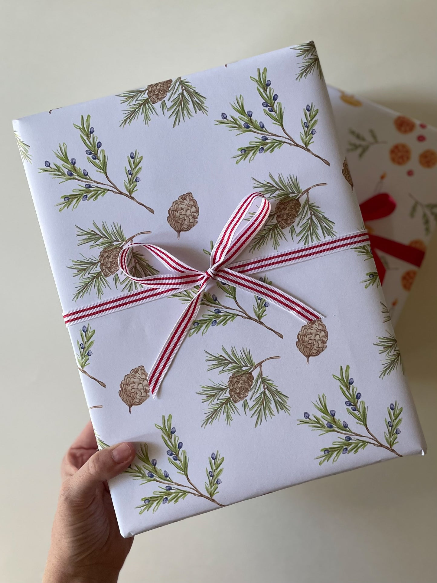 Pine Branch & Winter Berry Gift Wrap