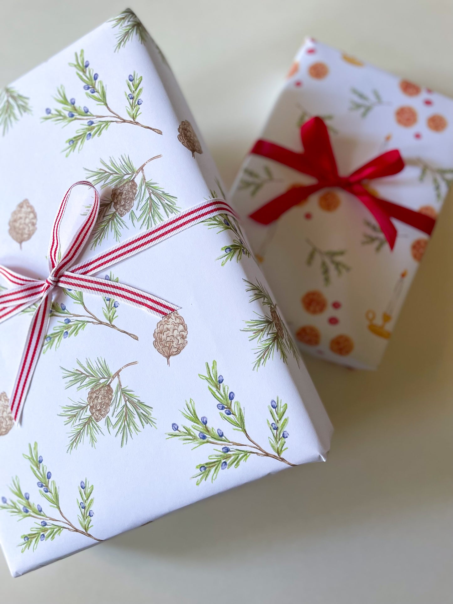 Pine Branch & Winter Berry Gift Wrap