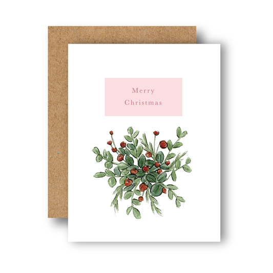 Merry Christmas Bouquet Greeting Card