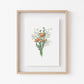 Orange White Bouquet Art Print