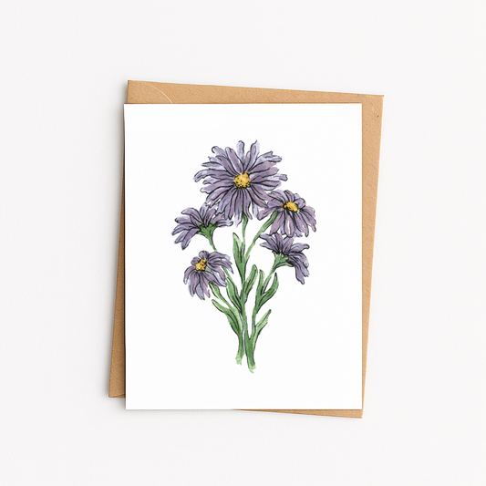 Aster Flower Everyday Greeting Card