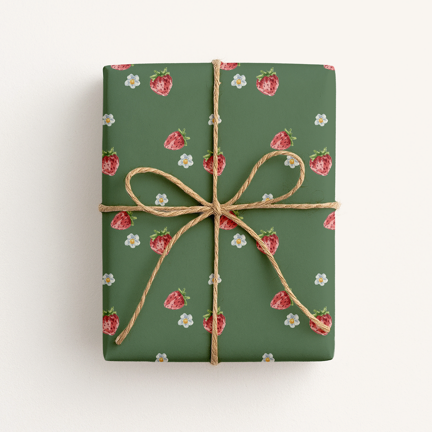Strawberries and Flowers Gift Wrap