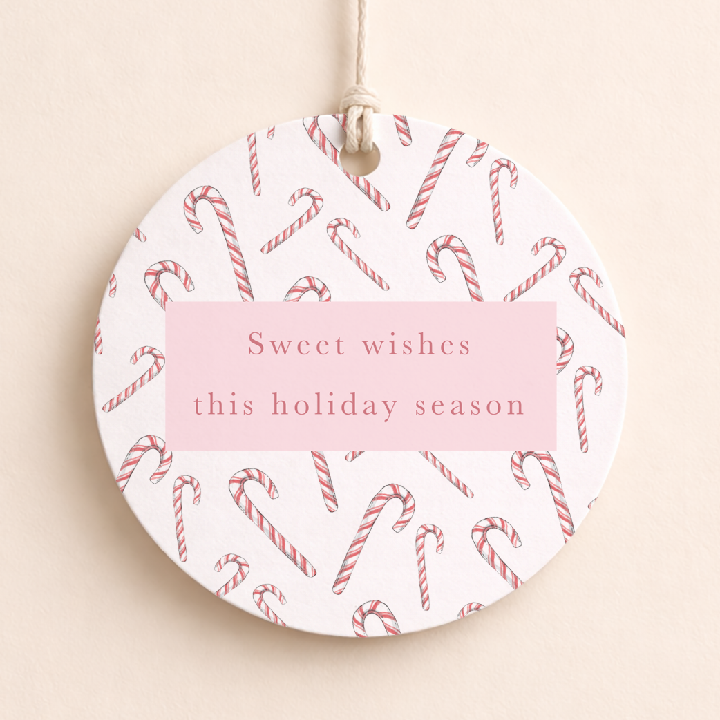 Candy Cane Pattern Sweet Wishes Holiday Luxe Gift Tags