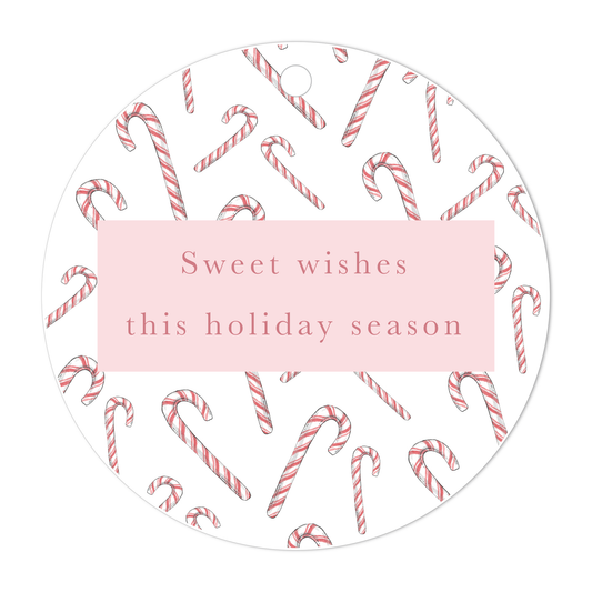 Candy Cane Pattern Sweet Wishes Holiday Luxe Gift Tags