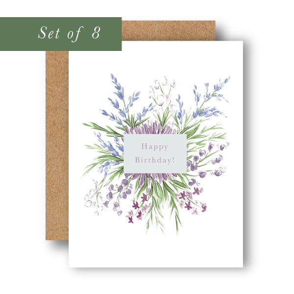 Set of 8 Happy Birthday Greeting Card