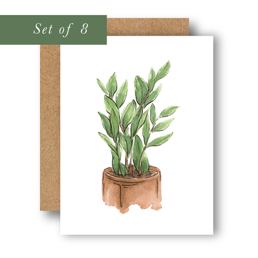 Set of 8 ZZ Plant Greeting Cards