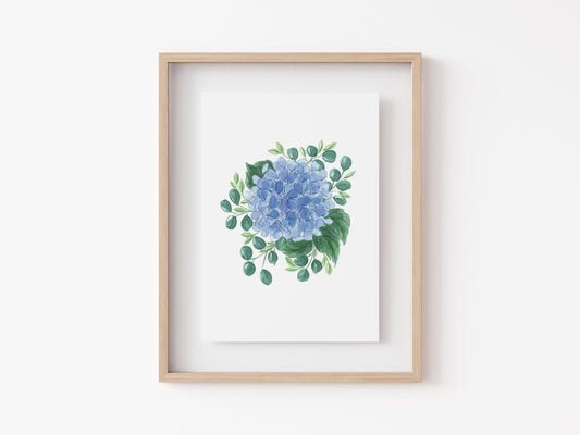 Blue Hydrangea Art Print