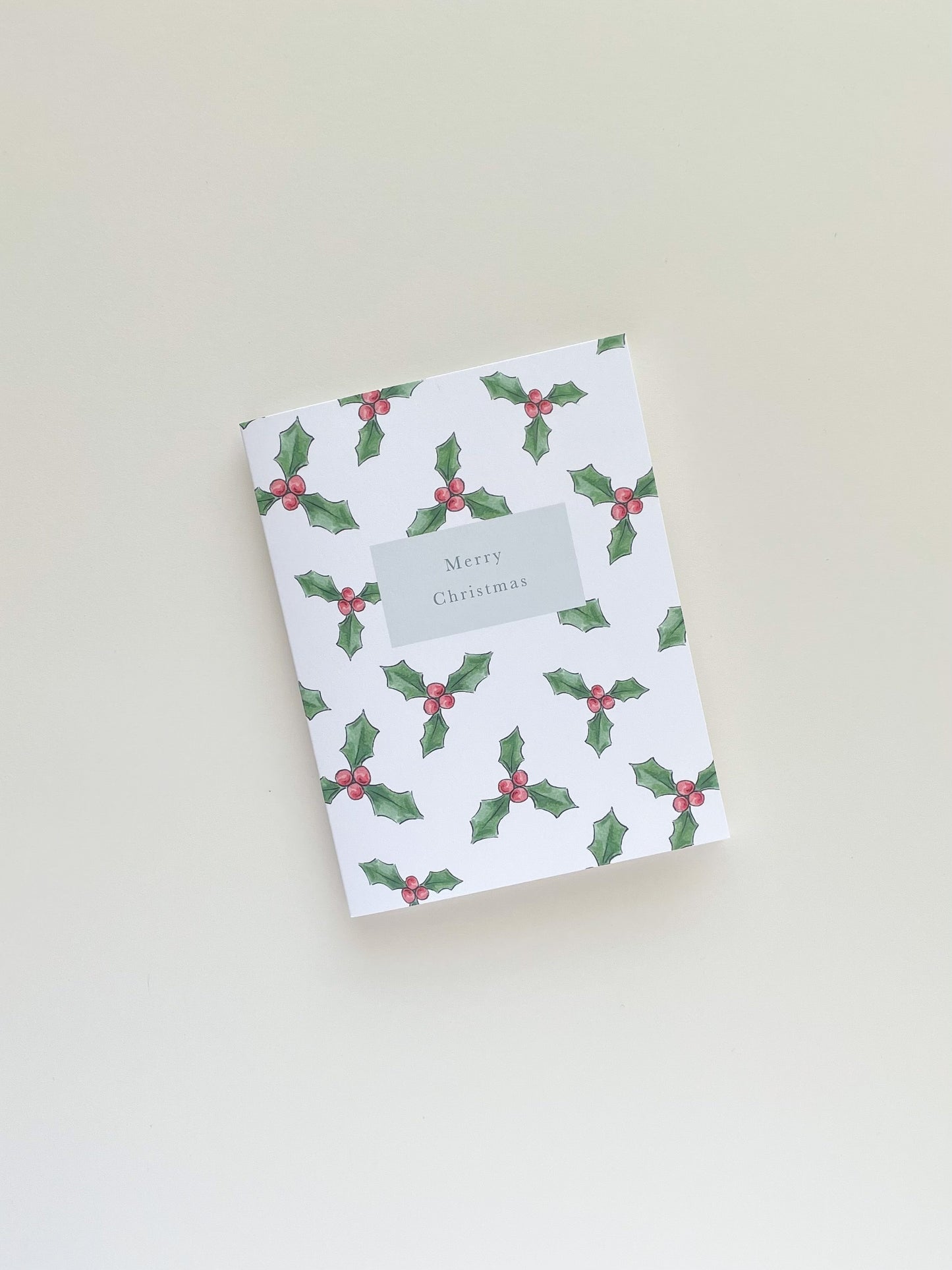 Merry Christmas Holly Greeting Card