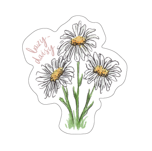 Lazy Daisy Sticker