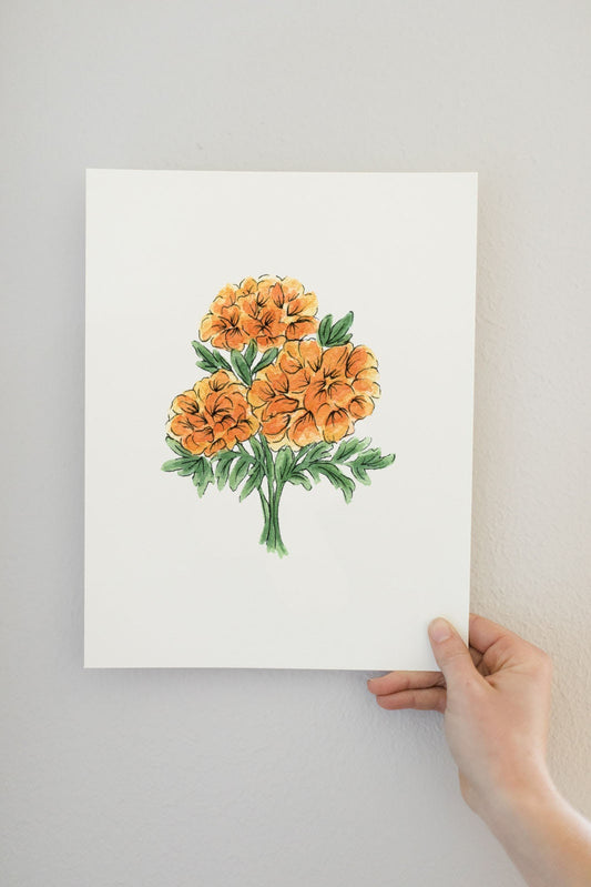 Marigold Botanical Art Print