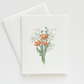 Orange White Bouquet Everyday Greeting Card